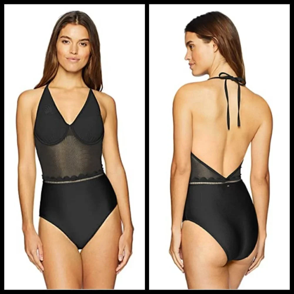💕TED BAKER💕 Kesia Scalloped Mesh Swimsuit 34 C/D